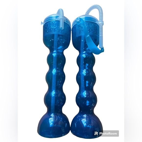 Pair of Blue Slush Puppie 12” Plastic Cups - Picture 1 of 6